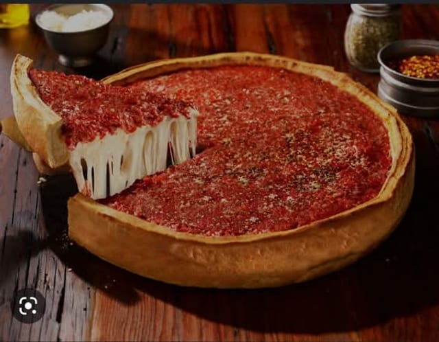 2 Topping Deep Dish Pizza.